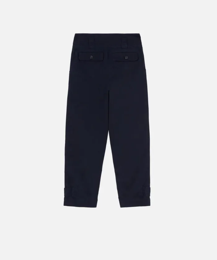 Women Trousers Pinko Cotton Cargo Trousers With Pockets Total Eclipse Blue Women Trousers Pinko Cotton Cargo Trousers With Pockets Total Eclipse Blue