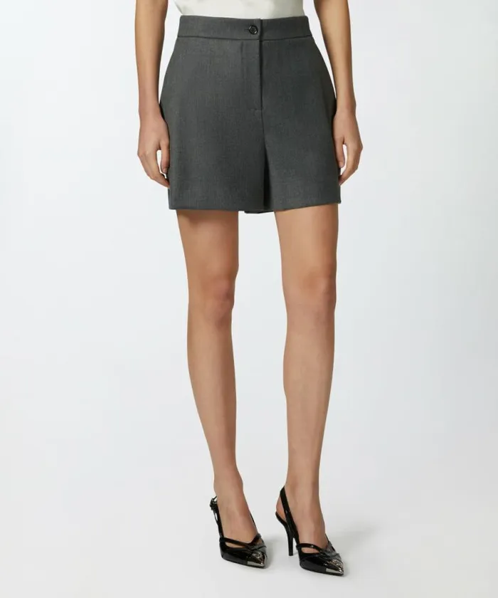 Women Trousers Pinko Elegant Flannel Shorts Grey Redyepewter Women Trousers Pinko Elegant Flannel Shorts Grey Redyepewter