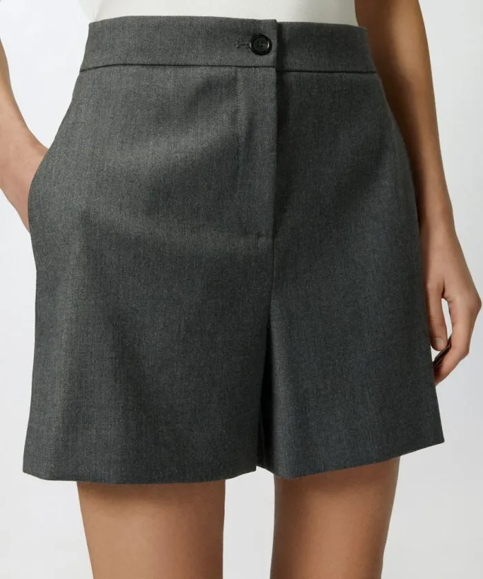 Women Trousers Pinko Elegant Flannel Shorts Grey Redyepewter Women Trousers Pinko Elegant Flannel Shorts Grey Redyepewter