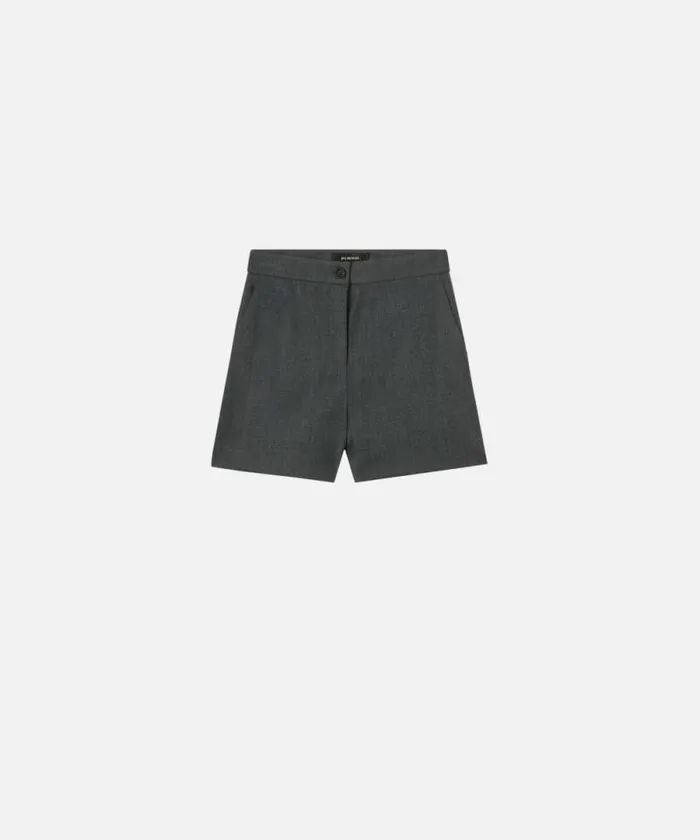 Women Trousers Pinko Elegant Flannel Shorts Grey Redyepewter Women Trousers Pinko Elegant Flannel Shorts Grey Redyepewter