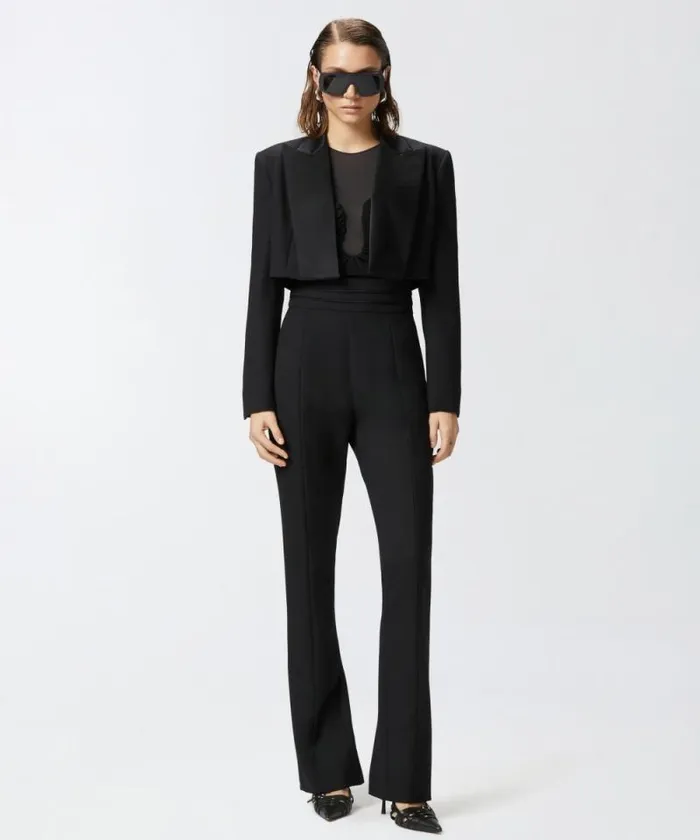 Women Trousers Pinko Elegant Trousers With Slits At The Back Limo Black