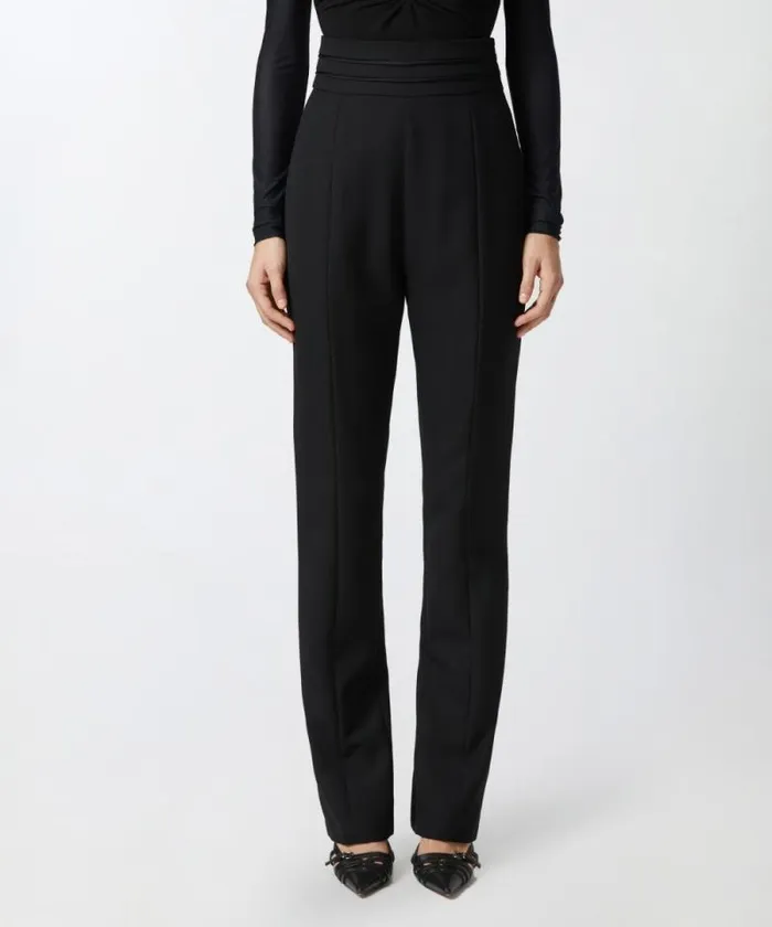 Women Trousers Pinko Elegant Trousers With Slits At The Back Limo Black Women Trousers Pinko Elegant Trousers With Slits At The Back Limo Black