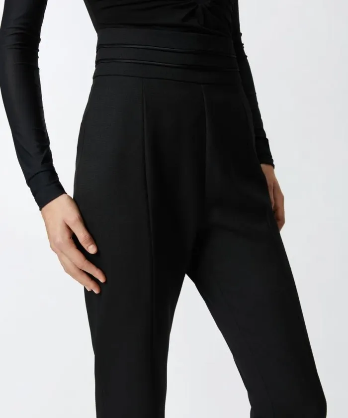 Women Trousers Pinko Elegant Trousers With Slits At The Back Limo Black Women Trousers Pinko Elegant Trousers With Slits At The Back Limo Black