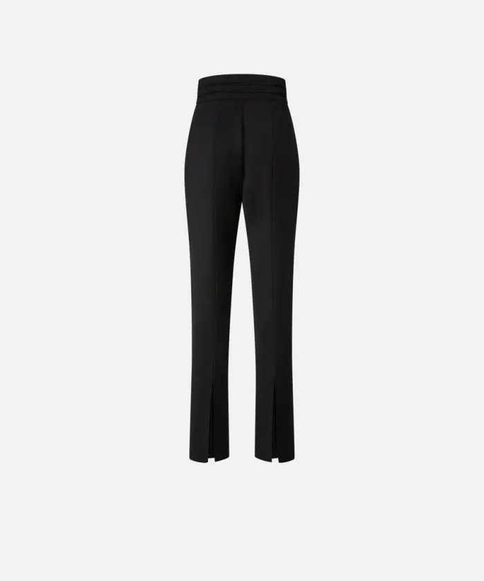 Women Trousers Pinko Elegant Trousers With Slits At The Back Limo Black Women Trousers Pinko Elegant Trousers With Slits At The Back Limo Black