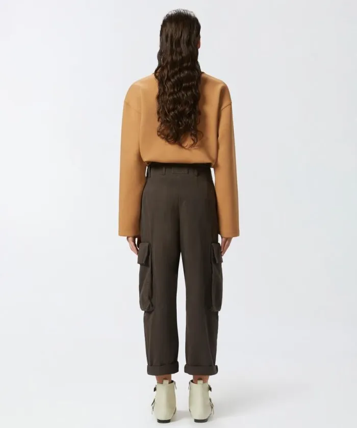 Women Trousers Pinko Oversize Cargo Trousers With Belt Brown 8211 Coffee Women Trousers Pinko Oversize Cargo Trousers With Belt Brown 8211 Coffee
