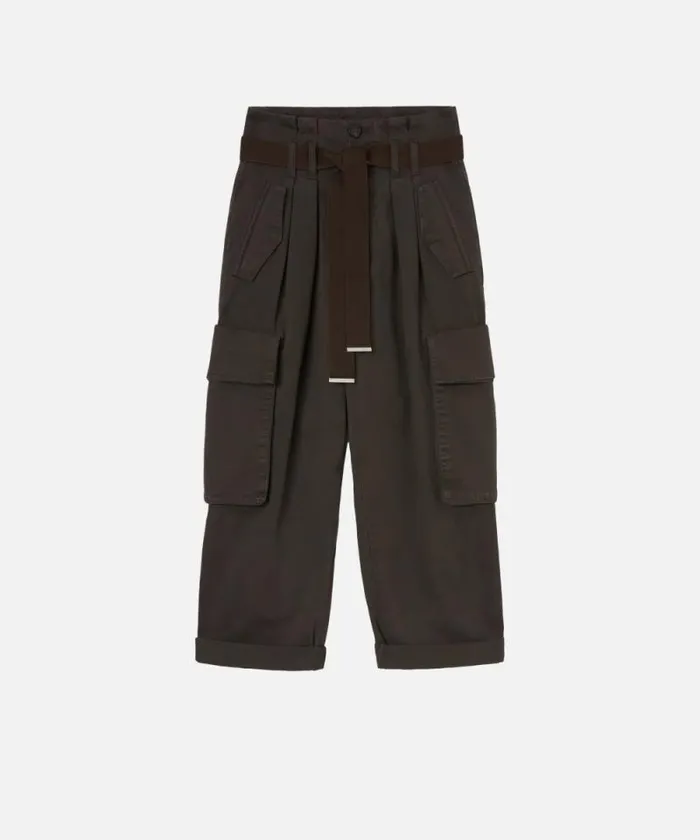 Women Trousers Pinko Oversize Cargo Trousers With Belt Brown 8211 Coffee Women Trousers Pinko Oversize Cargo Trousers With Belt Brown 8211 Coffee