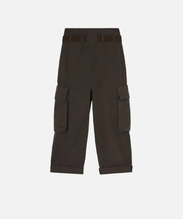 Women Trousers Pinko Oversize Cargo Trousers With Belt Brown 8211 Coffee Women Trousers Pinko Oversize Cargo Trousers With Belt Brown 8211 Coffee