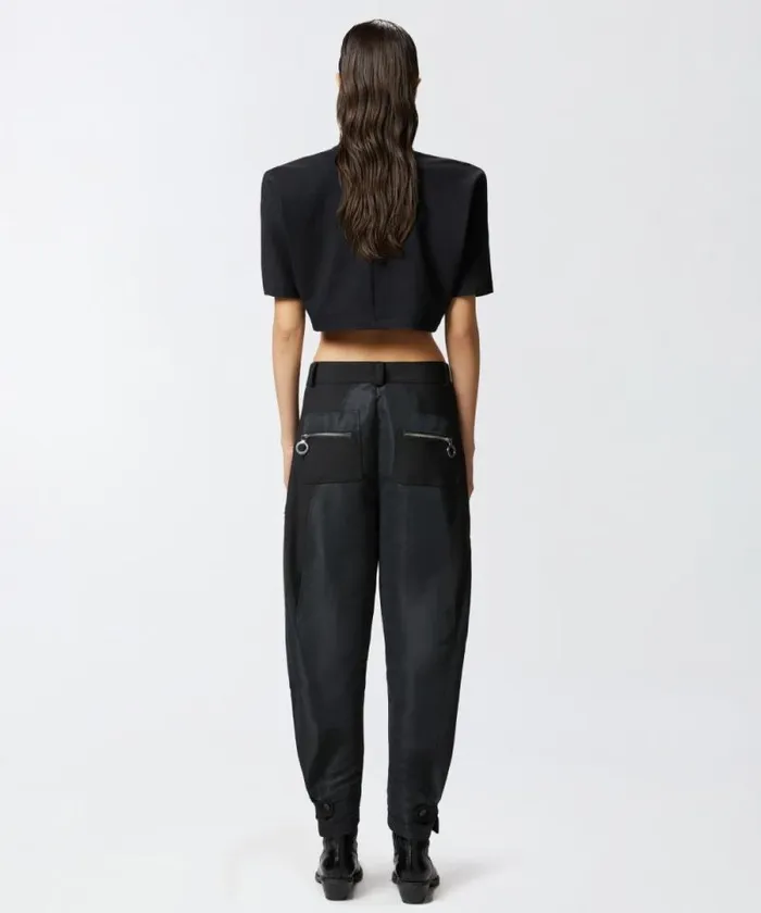 Women Trousers Pinko Technical Fabric PPants Trousers With Zip Limo Black Women Trousers Pinko Technical Fabric PPants Trousers With Zip Limo Black