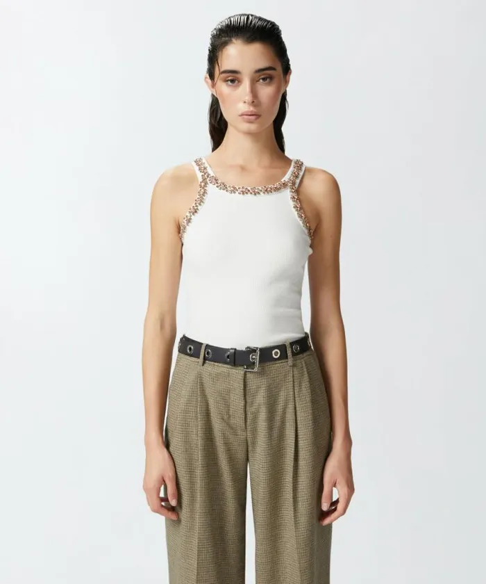 Women Trousers Pinko Wideleg Check Flannel Trousers Camellight Green Women Trousers Pinko Wideleg Check Flannel Trousers Camellight Green