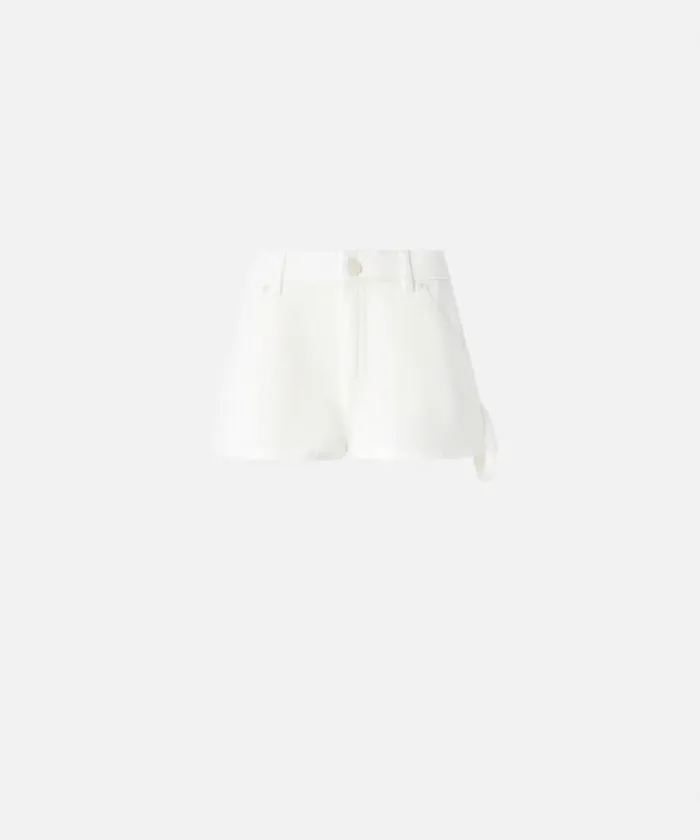 Women Trousers Pinko Workwearstyle Shorts In Cotton Bull White White Women Trousers Pinko Workwearstyle Shorts In Cotton Bull White White