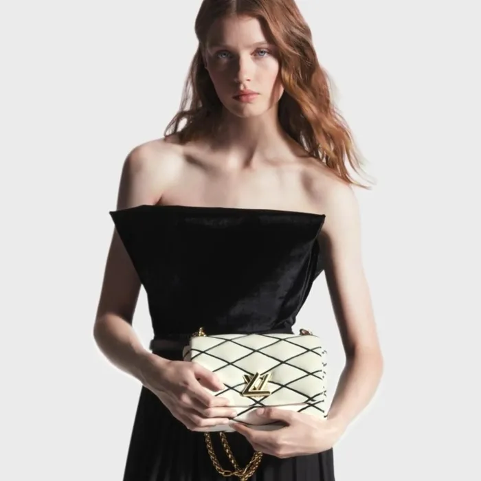 Women Twist Bag Louis Vuitton Louis Vuitton M22890 GO14 MM WhiteBlack 8211 Louis Vuitton Handbag Store