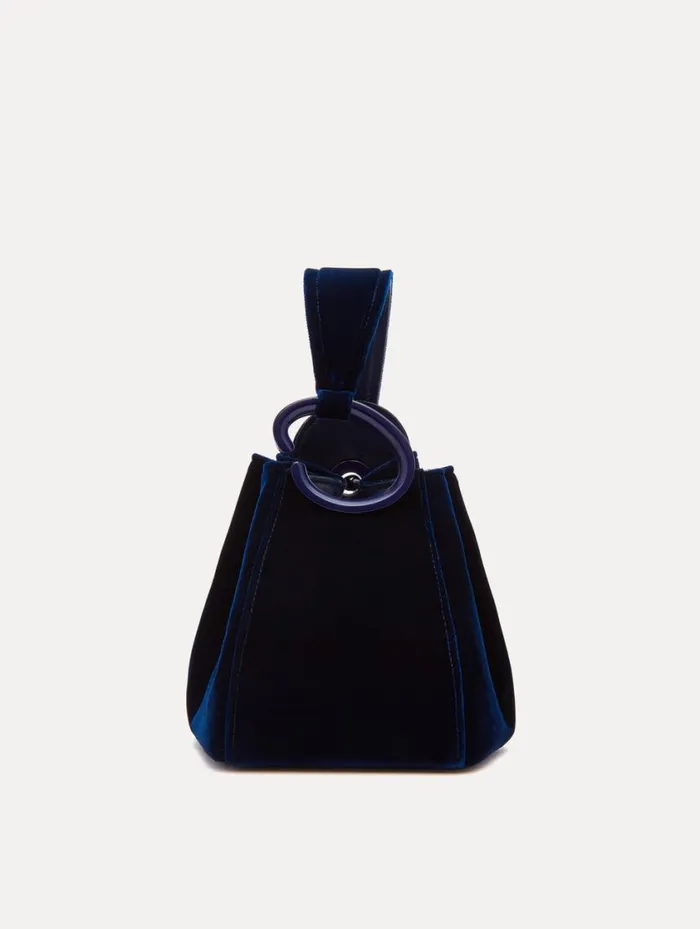 Women Velvet O Handle Bag Navy Oscar De La Renta Handbags Women Velvet O Handle Bag Navy Oscar De La Renta Handbags