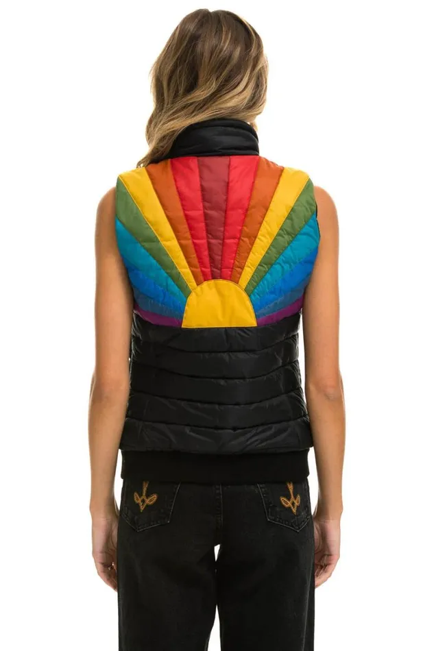 Women Vests Aviator Nation Sunburst Vest 8211 Black