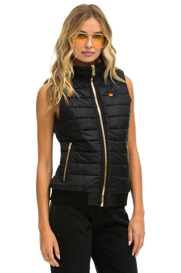 Women Vests Aviator Nation Sunburst Vest 8211 Black