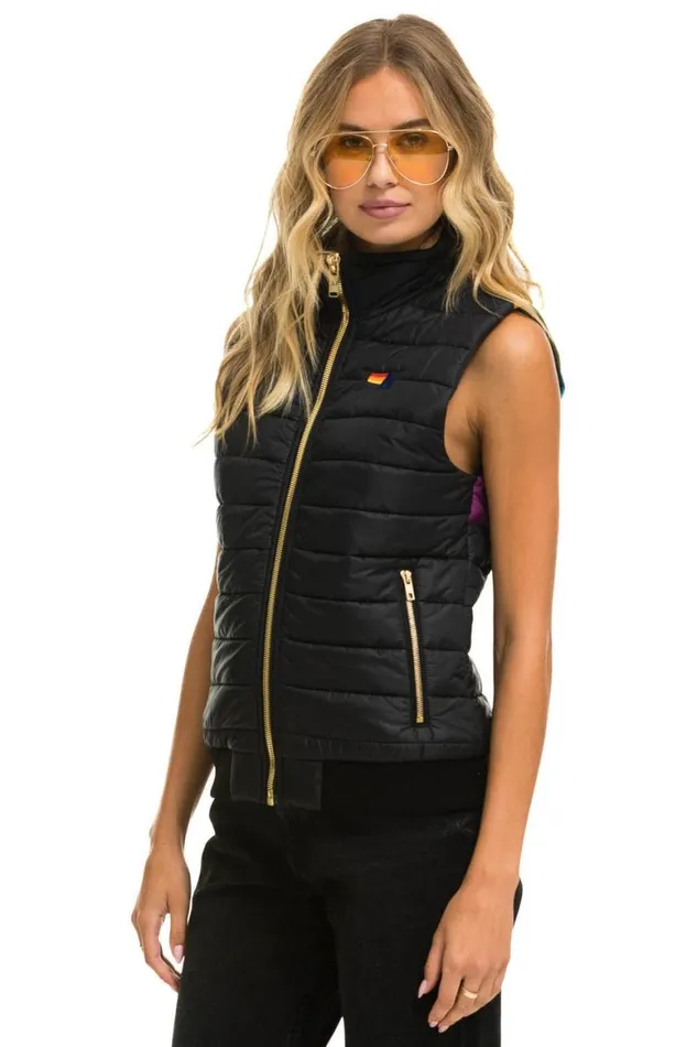 Women Vests Aviator Nation Sunburst Vest 8211 Black