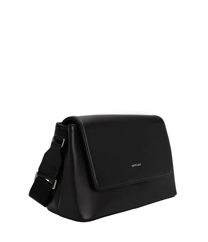 Women Vika Vegan Crossbody Bag 8211 Loom Black Matt and Nat Shoulder Bags