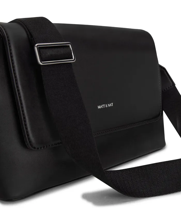 Women Vika Vegan Crossbody Bag 8211 Loom Black Matt and Nat Shoulder Bags