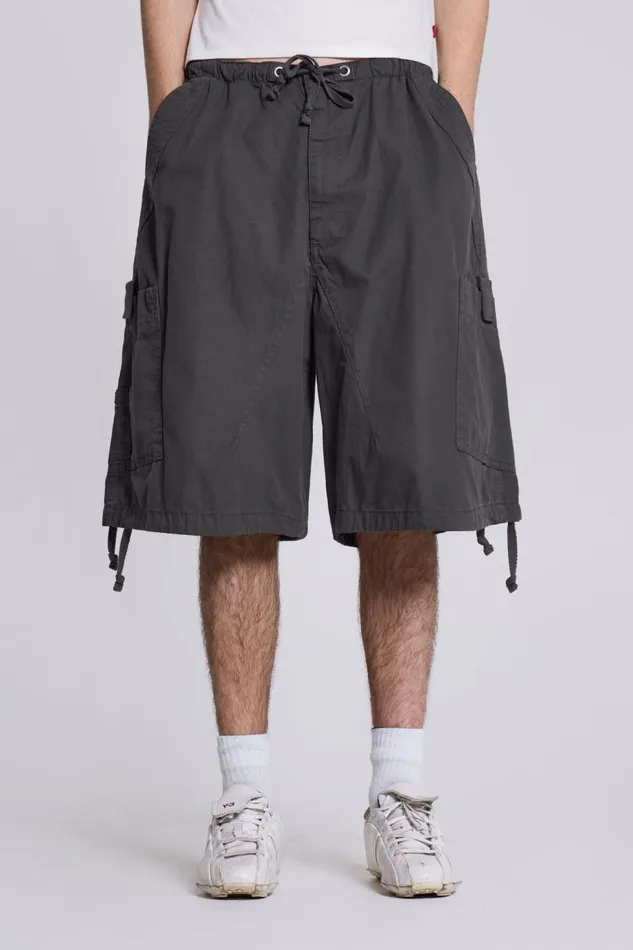 Women Vintage Grey Oversized Cargo Shorts Jaded London Shorts and Jorts