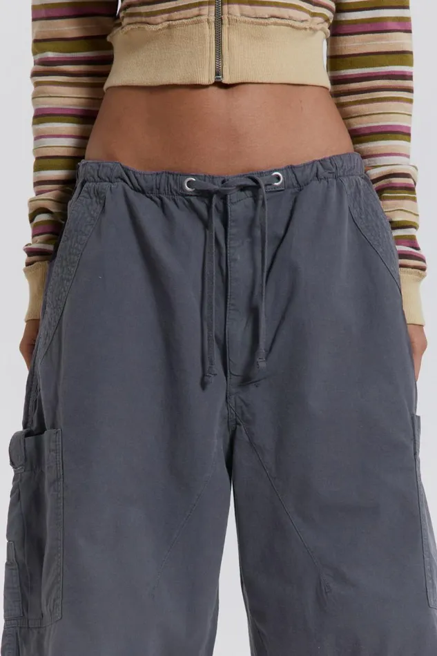Women Vintage Grey Oversized Cargo Shorts Jaded London Shorts and Jorts