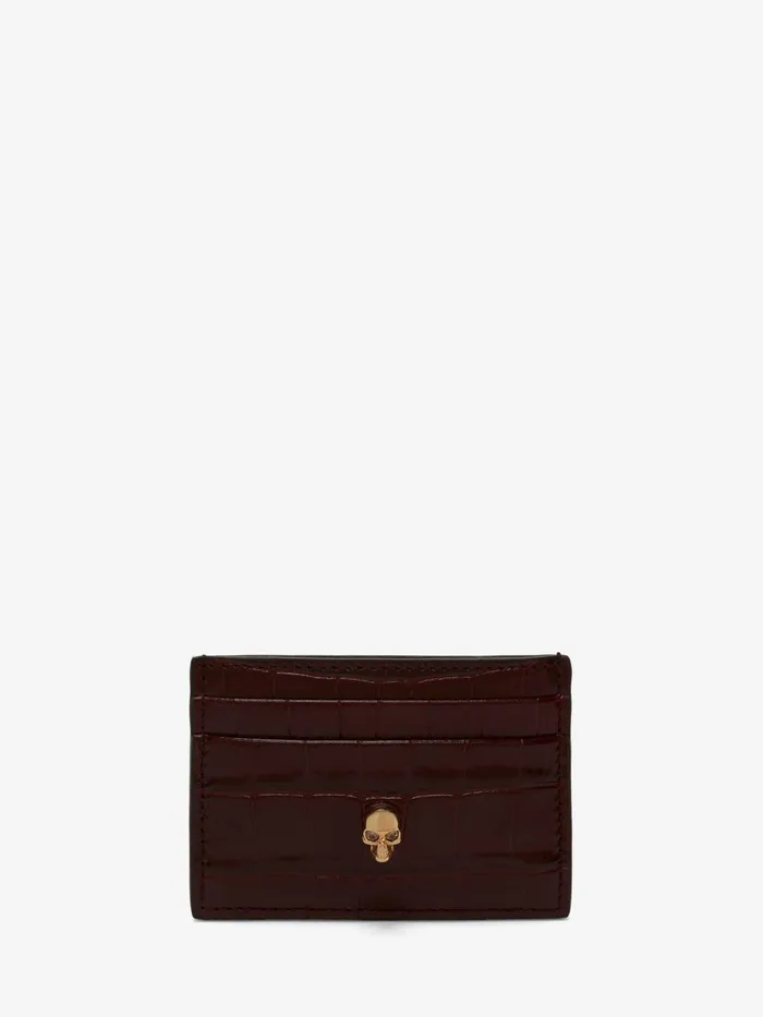 Women Wallets And Cardholders Alexander McQueen Skull Card Holder Burgundy