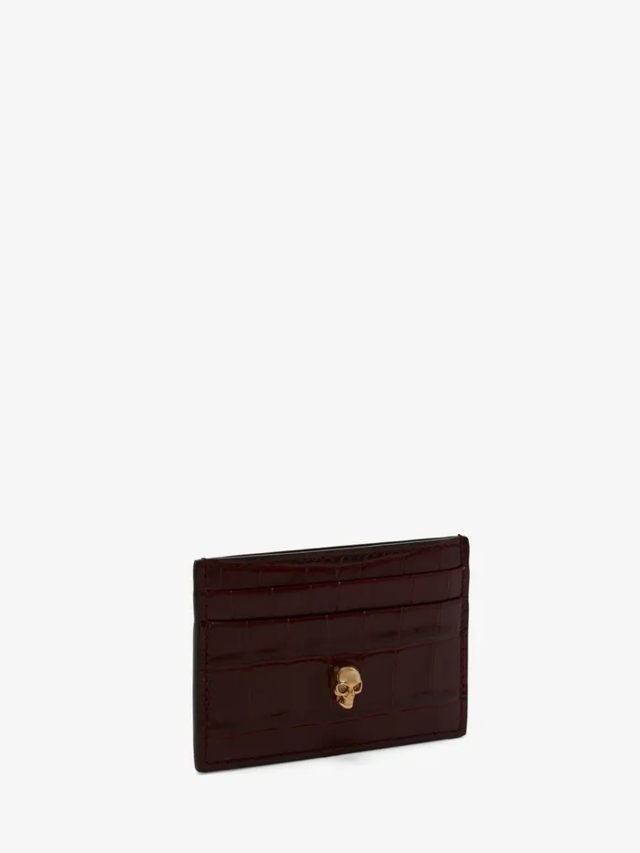 Women Wallets And Cardholders Alexander McQueen Skull Card Holder Burgundy