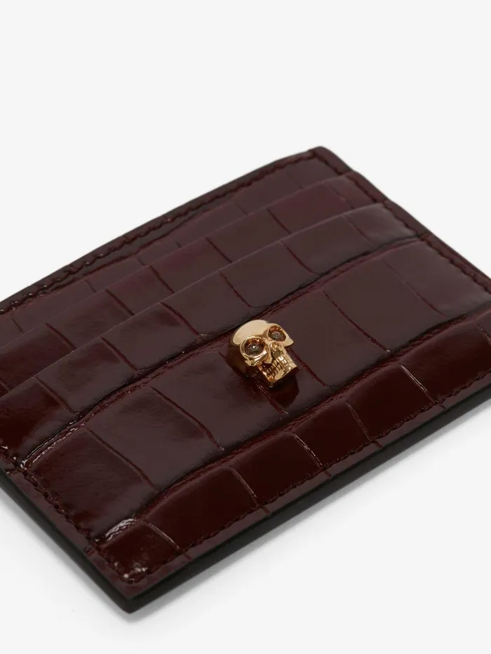 Women Wallets And Cardholders Alexander McQueen Skull Card Holder Burgundy