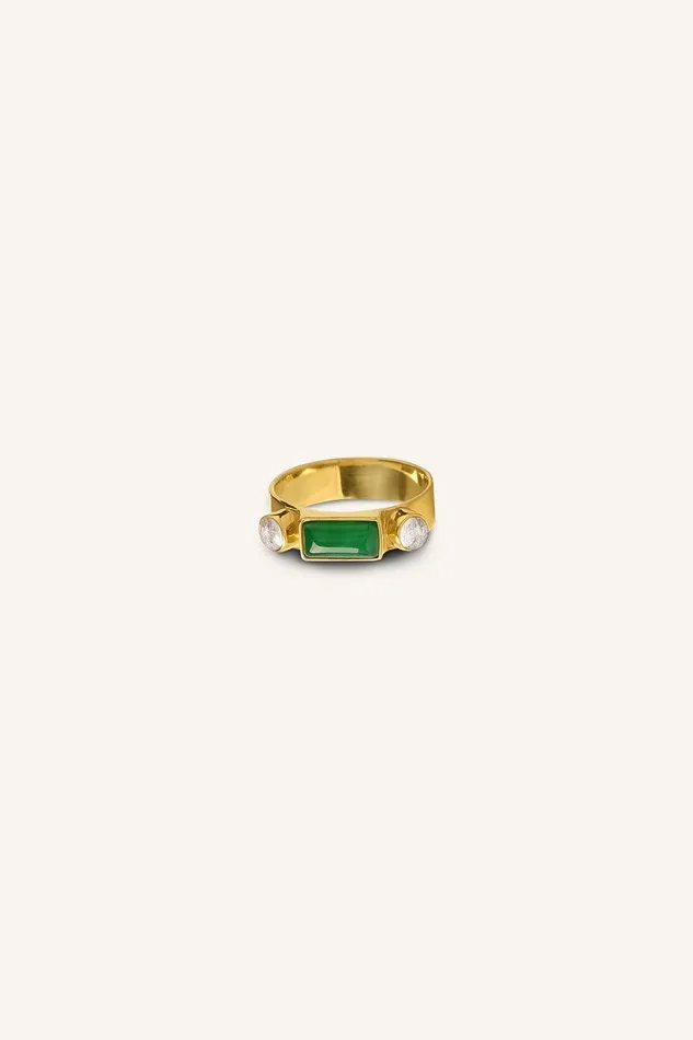 Women Xavi Ring Green Bybar Jewellery