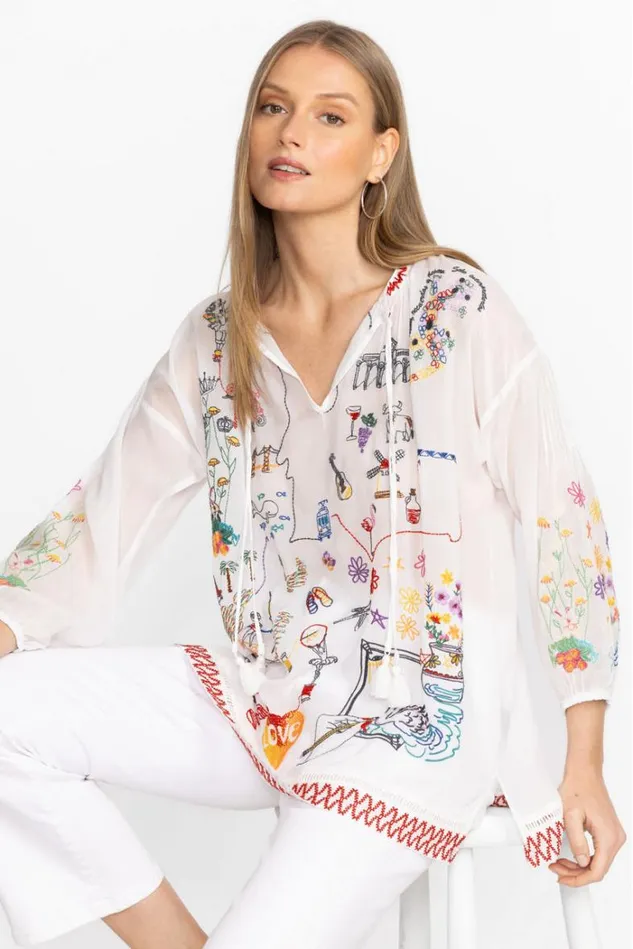 Women ZADONIA BLOUSE White Johnny Was Tops