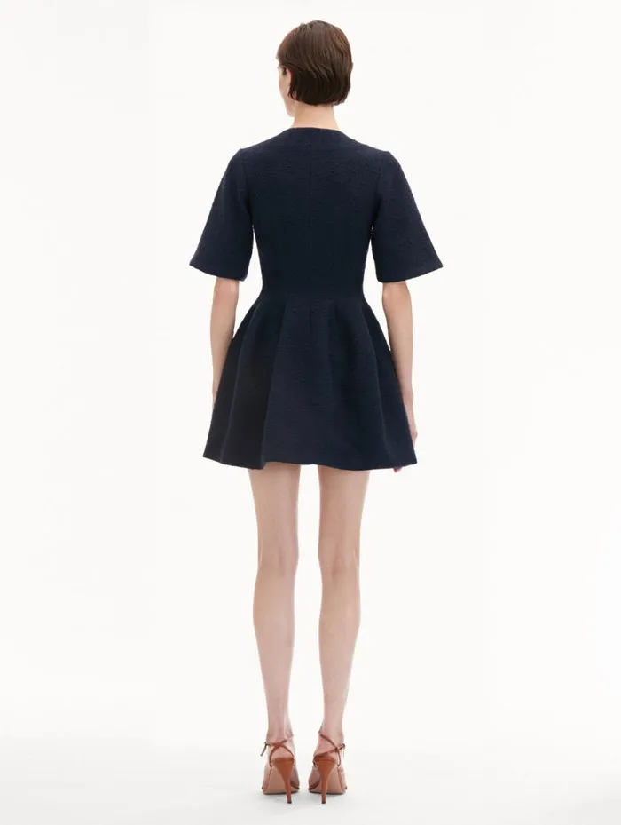 Women Zip Front Tweed Dress Navy Oscar De La Renta Dresses Women Zip Front Tweed Dress Navy Oscar De La Renta Dresses