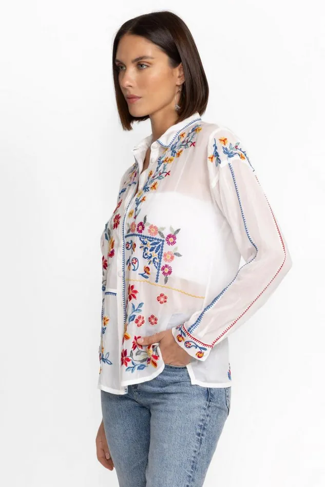 Women ZODEA COLLAR BLOUSE White Johnny Was Tops Women ZODEA COLLAR BLOUSE White Johnny Was Tops