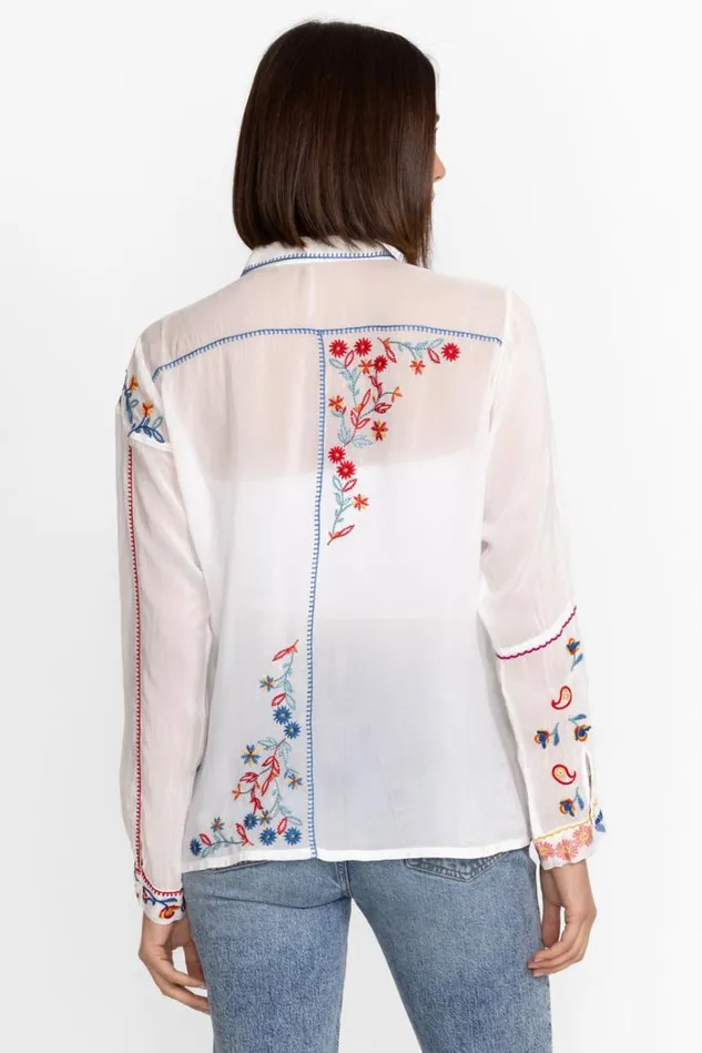 Women ZODEA COLLAR BLOUSE White Johnny Was Tops Women ZODEA COLLAR BLOUSE White Johnny Was Tops