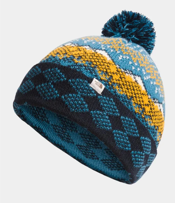 Womens Fair Isle Beanie Mallard Blue The North Face Beanies and Scarves