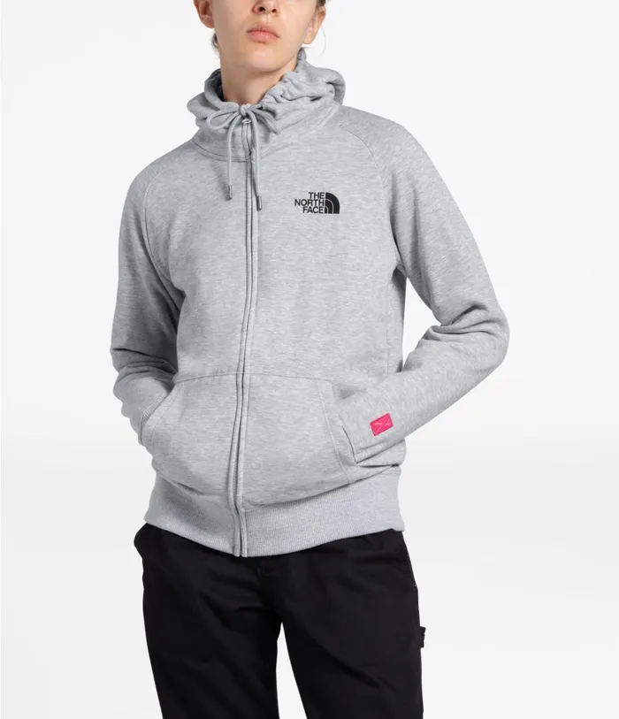 Womens Pink Ribbon Full Zip Hoodie Tnf Light Grey Heather The North Face Hoodies and Sweatshirts