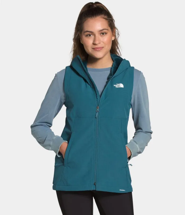 Womens Shelbe Raschel Hooded Vest Mallard Blue The North Face Fleece