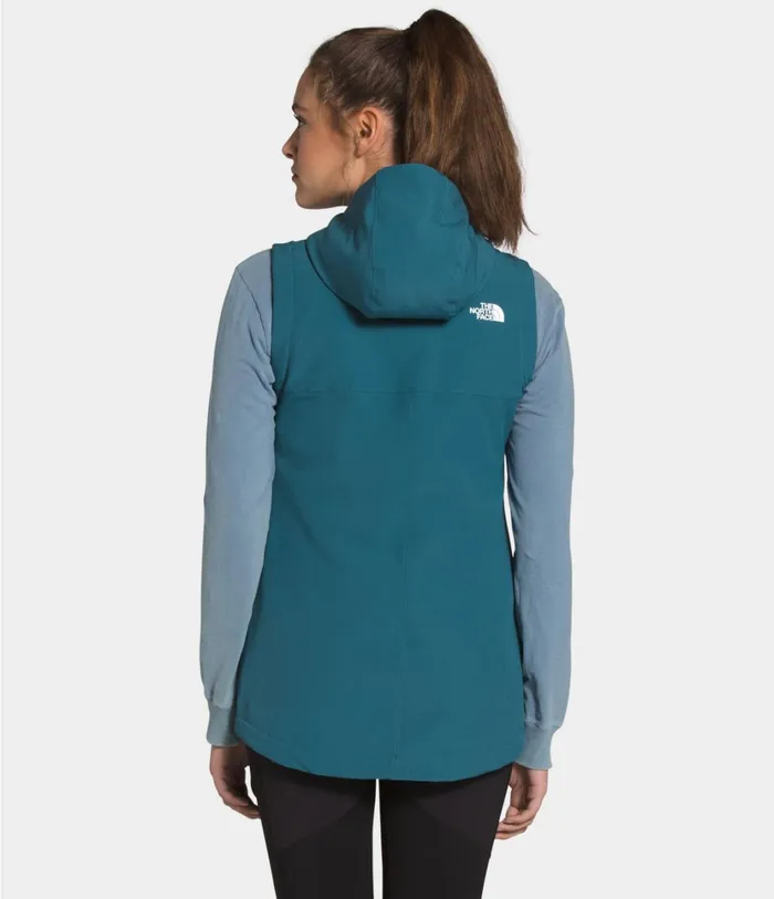 Womens Shelbe Raschel Hooded Vest Mallard Blue The North Face Fleece