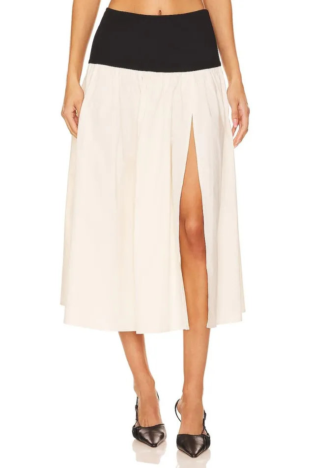 X Anja Dujakovi Mac Midi Skirt Black and Ivory Women Lovers and Friends Skirts