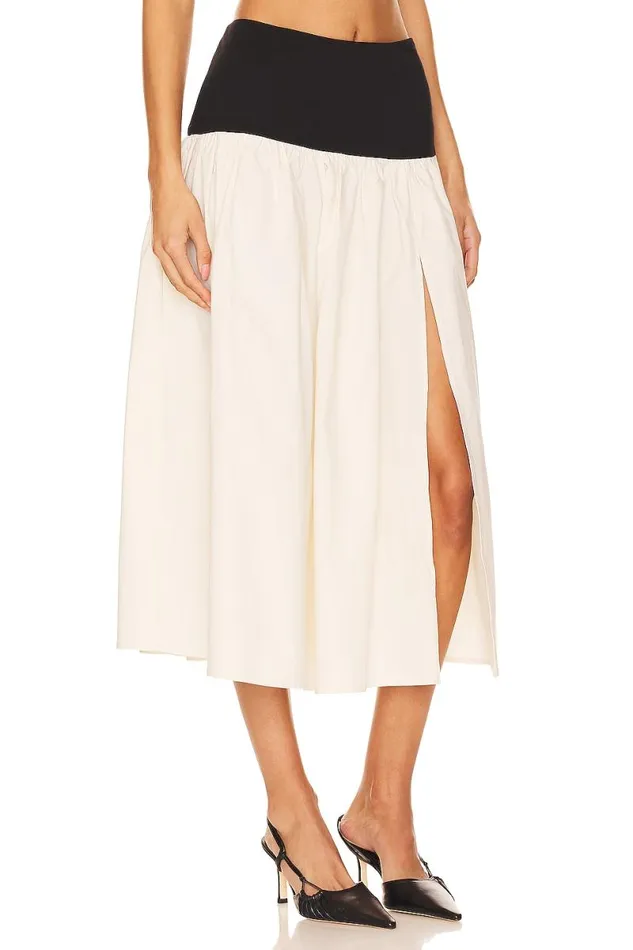 X Anja Dujakovi Mac Midi Skirt Black and Ivory Women Lovers and Friends Skirts