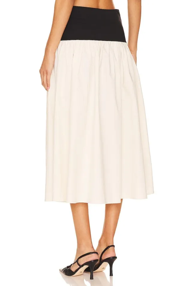 X Anja Dujakovi Mac Midi Skirt Black and Ivory Women Lovers and Friends Skirts