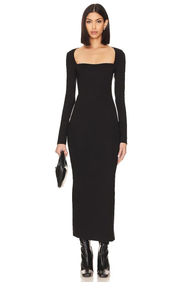 X Anja Dujakovi Velyne Midi Dress Black Women Lovers and Friends Dresses