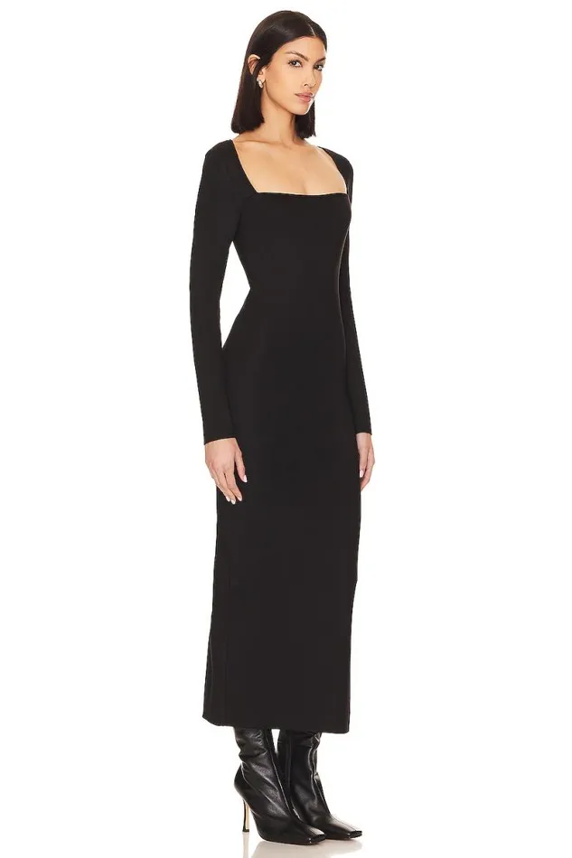 X Anja Dujakovi Velyne Midi Dress Black Women Lovers and Friends Dresses