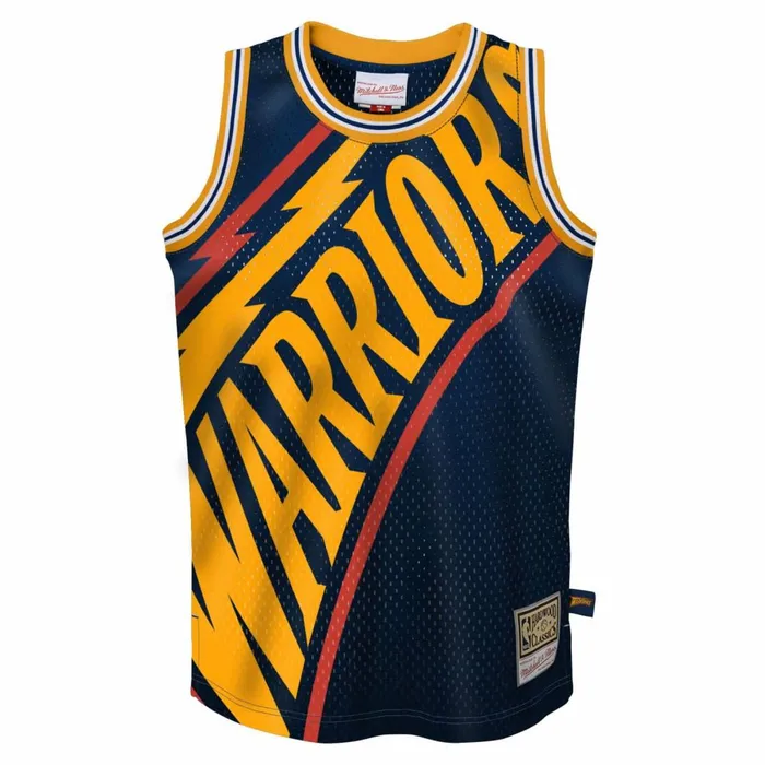Youth Big Kids Mitchell and Ness Big Face Jersey Golden State Warriors