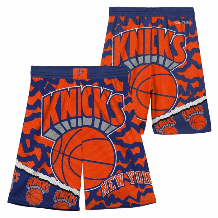 Youth Big Kids Mitchell and Ness Big Face Jumbotron Mesh Shorts New York Knicks Youth Big Kids Mitchell and Ness Big Face Jumbotron Mesh Shorts New York Knicks