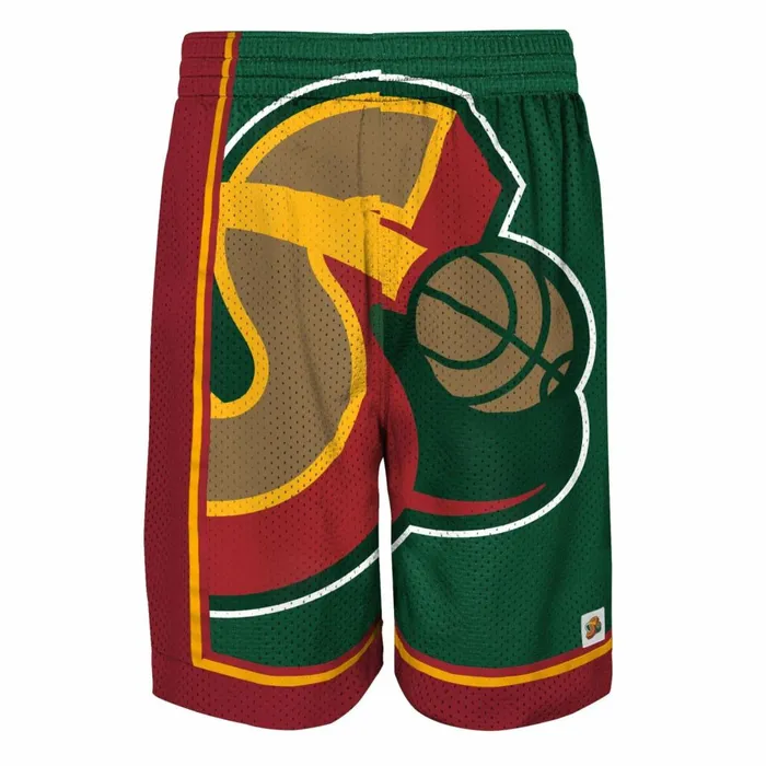 Youth Big Kids Mitchell and Ness Big Face Shorts Seattle SuperSonics