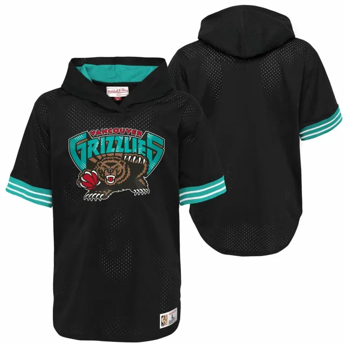 Youth Big Kids Mitchell and Ness Unbeaten SS Mesh Hoody Vancouver Grizzlies Youth Big Kids Mitchell and Ness Unbeaten SS Mesh Hoody Vancouver Grizzlies