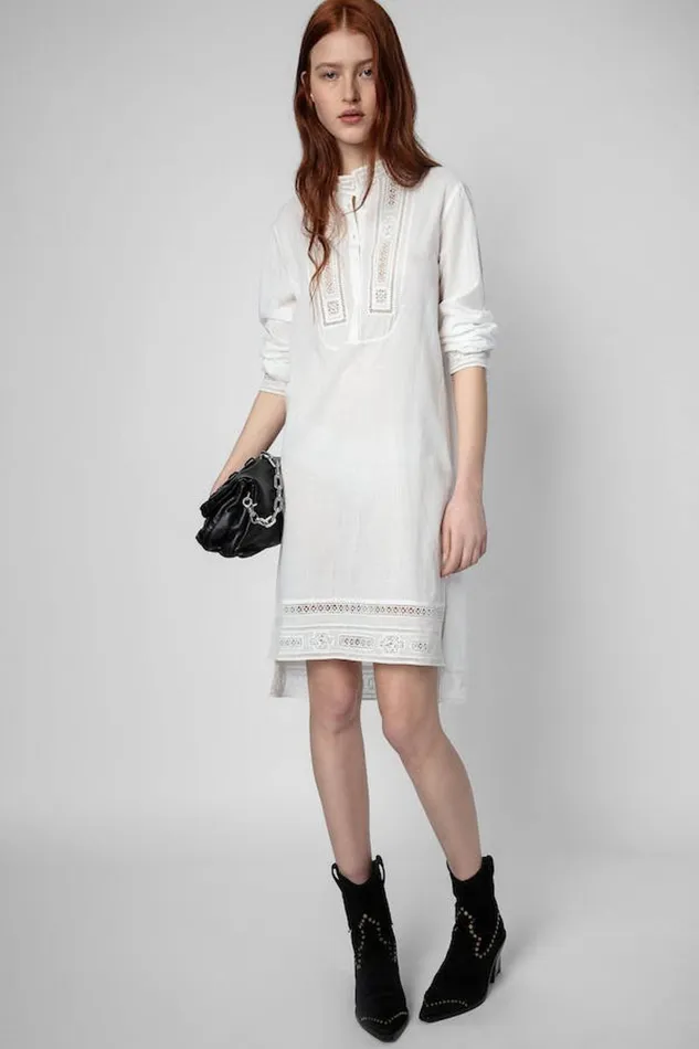 Zadig and Voltaire Dresses REDDA COTTON DRESS WHITE 8211 Women