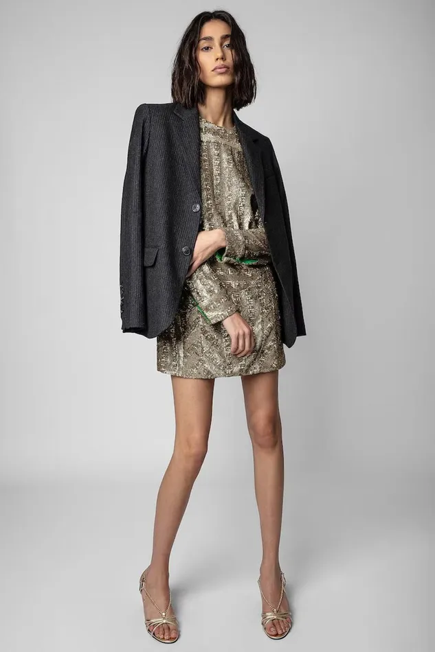 Zadig and Voltaire Dresses ROYSSE SEQUINS BRONZE 8211 Women Zadig and Voltaire Dresses ROYSSE SEQUINS BRONZE 8211 Women