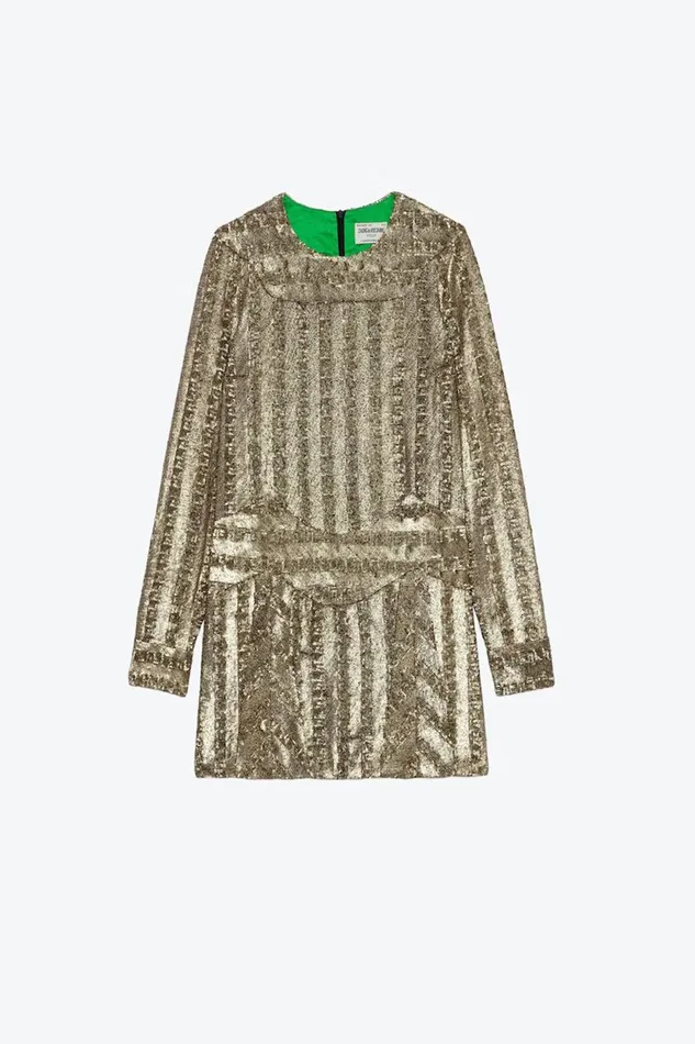 Zadig and Voltaire Dresses ROYSSE SEQUINS BRONZE 8211 Women Zadig and Voltaire Dresses ROYSSE SEQUINS BRONZE 8211 Women