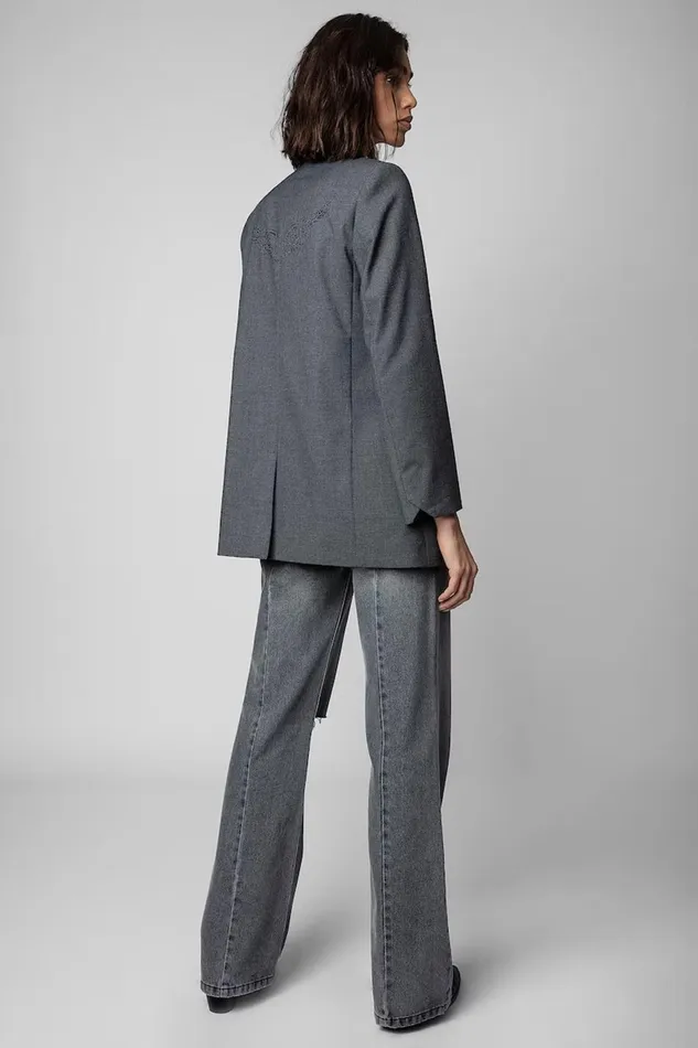 Zadig and Voltaire Jackets VIVA STRASS JKT GREY 8211 Women Zadig and Voltaire Jackets VIVA STRASS JKT GREY 8211 Women