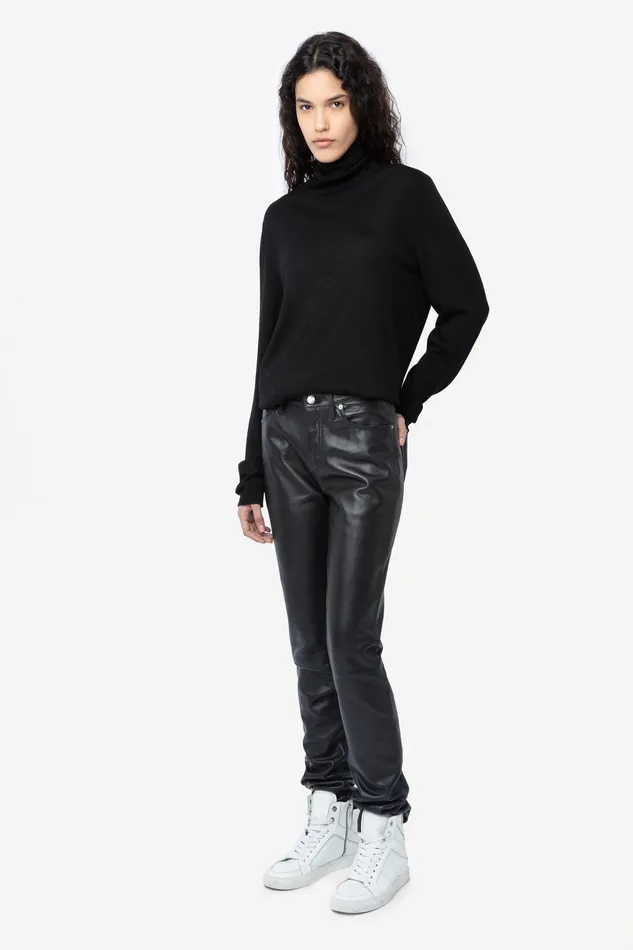 Zadig and Voltaire Pants DAVID LEATHER BLACK 8211 Women