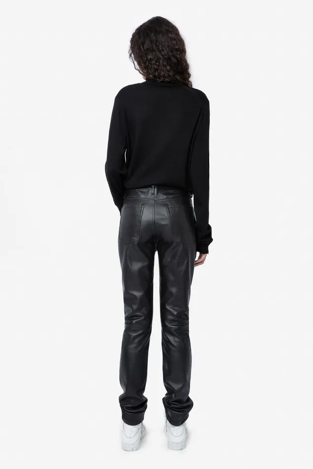 Zadig and Voltaire Pants DAVID LEATHER BLACK 8211 Women